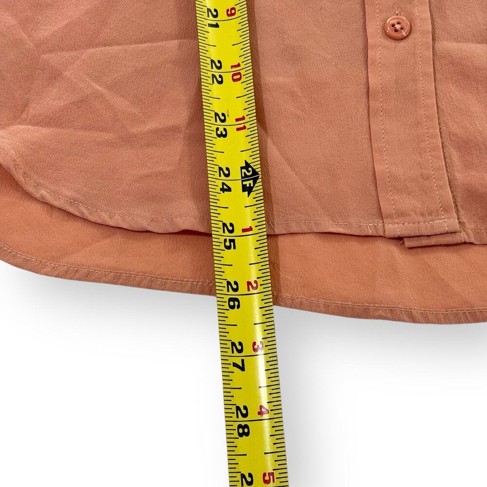 Equipment Silk Blouse Size Small Peach Orange Long Sleeve Button Up Top Shirt - Picture 8 of 11